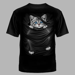 Футболка подростковая №1108 " Котёнок в футболке"